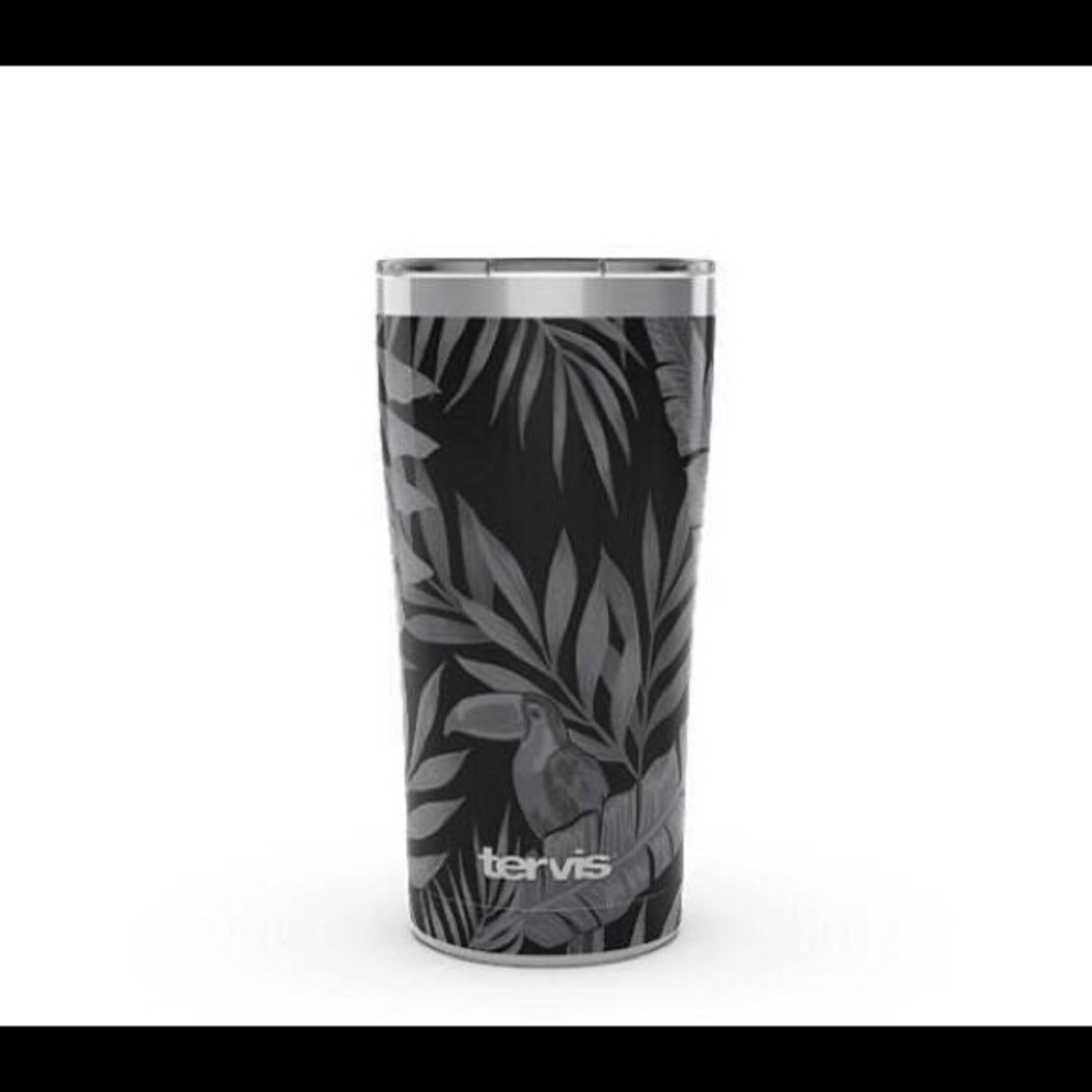 🆕 Tervis 20oz Tumbler Black Palm Leaves